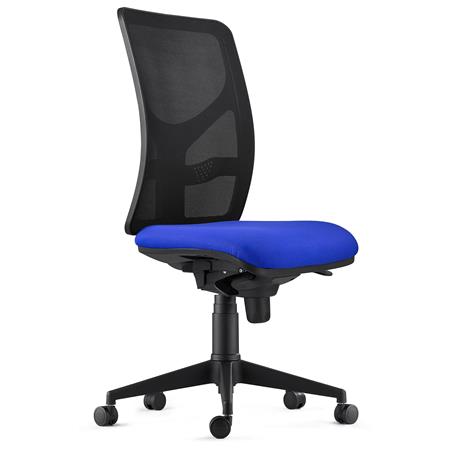 Bürostuhl MILO, Lordosenstütze, Stoffbezug, Farbe Blau