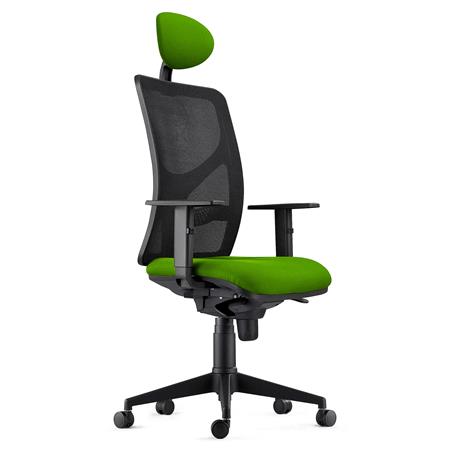 Bürostuhl BAIKAL STOFF, verstellbare Armlehnen, Lordosenstütze, Farbe Grün
