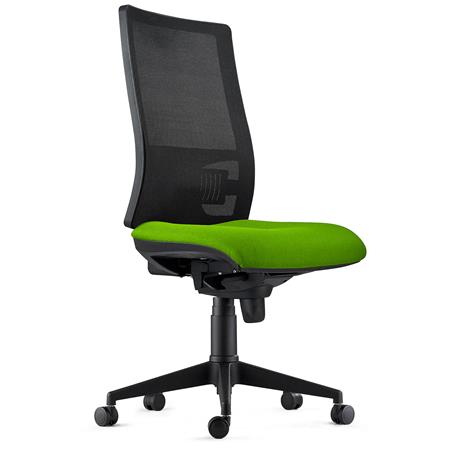 Ergonomischer Bürostuhl EMERSON, verstellbare Rückenlehne mit Lordosenstütze, Stoffbezug, Farbe Grün