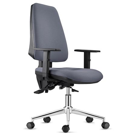 Ergonomischer Bürostuhl INDIANA METALL, Stoffbezug, Metallgestell, verstellbare Armlehnen, Farbe Grau