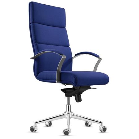 Chefsessel REBAT mit Stoffbezug, Wippfunktion, Qualität und Design, Farbe Dunkelblau