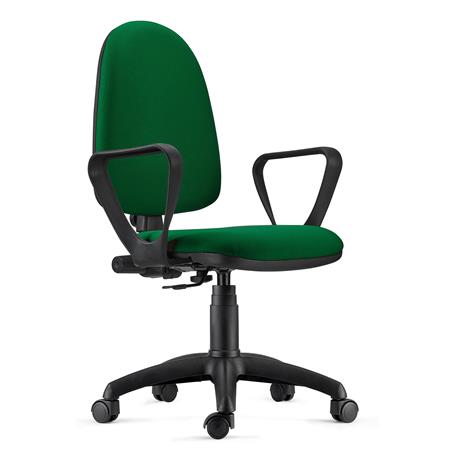 Bürodrehstuhl ANDREA, robust und vielseitig, Stoffbezug, verstellbare Rückenlehne, Armlehnen, Farbe Grün