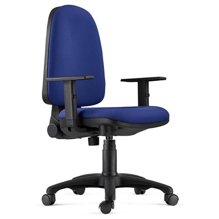 Ergonomischer Bürostuhl PAROS, verstellbare Armlehnen, Stoffbezug, Farbe Dunkelblau