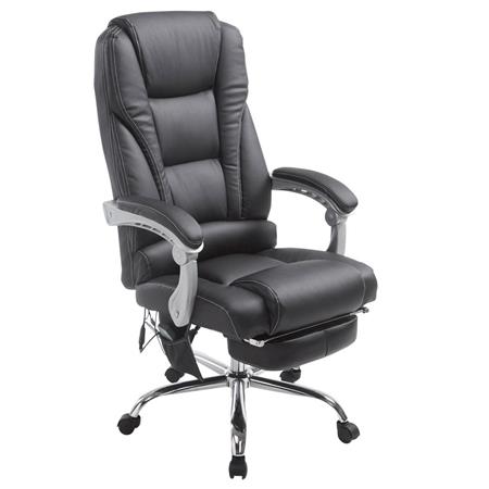 Chefsessel KOMODITY MASSAGE LEDER, mit ausziehbarer Fußstütze, Massagefunktion, Farbe Schwarz