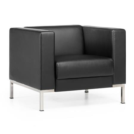 Bürosessel CARPIO, Modernes Design, großer Komfort, Ökoleder, Farbe Schwarz