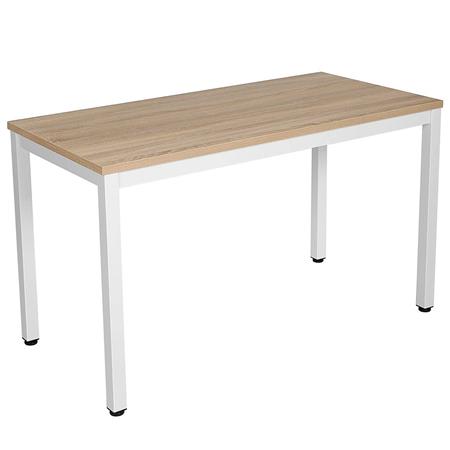 Bürotisch LISBETH, 120 x 60 x 76 cm, Metallgestell, Tischplatte aus Holz, Farbe Eiche und Weiß