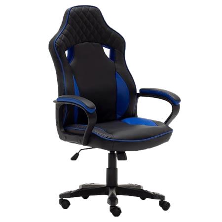 Gaming-Stuhl HAMILTON, Wippfunktion, abgesteppte Naht, Farbe Schwarz / Blau