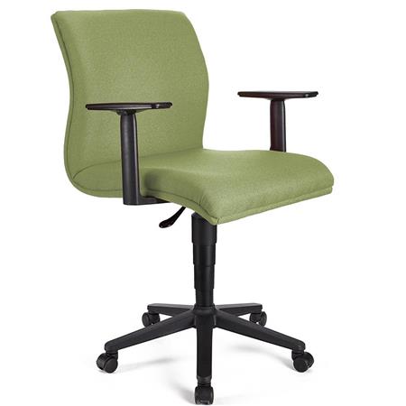 Bürostuhl HANNIBAL BASIS STOFF, verstellbare Armlehnen, dicke Polsterung, Farbe Grün