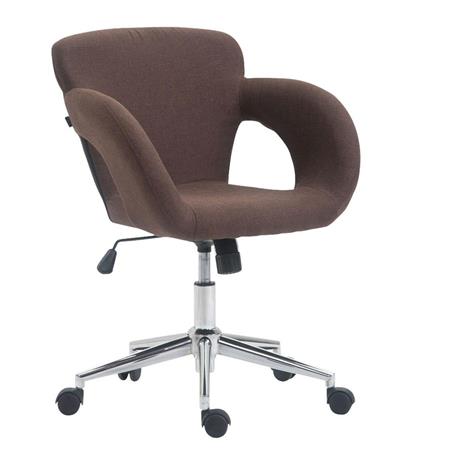 Bürostuhl INGRID STOFF, dicke Polsterung, Metallgestell, Farbe Braun