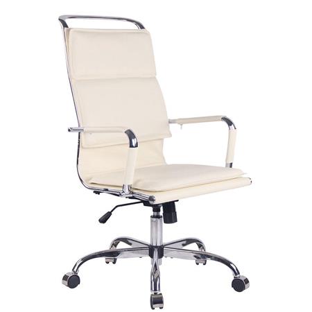 Bürostuhl QUEBEC, elegant und bequem, Lederbezug, Farbe Beige