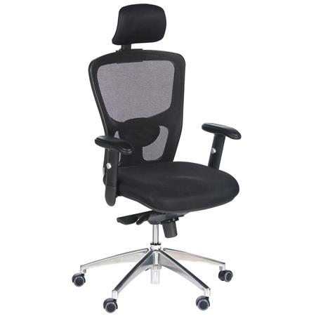 Ergonomischer Bürostuhl TURENNE, Lordosenstütze, atmungsaktiver Netzbezug, Farbe Schwarz