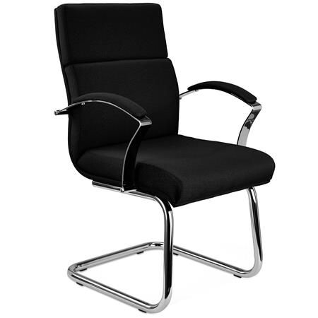 Besucherstuhl REBAT, Qualität und Design, Stoffbezug, Farbe Schwarz