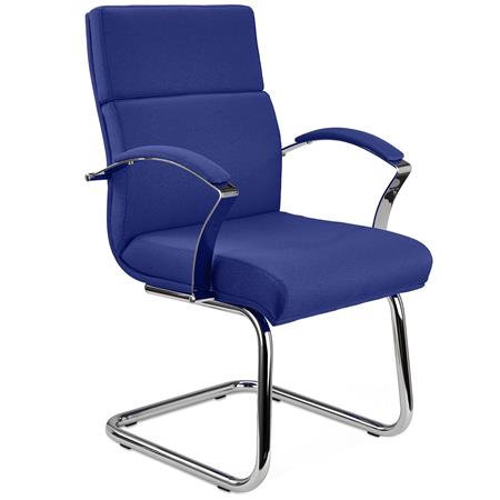 Besucherstuhl REBAT, Qualität und Design, Stoffbezug, Farbe Dunkelblau