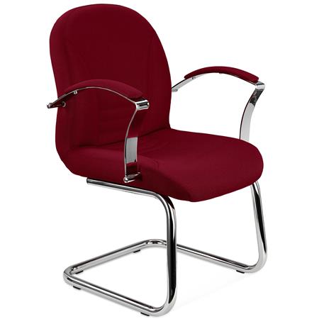 Besucherstuhl CANCUN, Elegantes Design, Metallstruktur, Stoffbezug, Farbe Burgund
