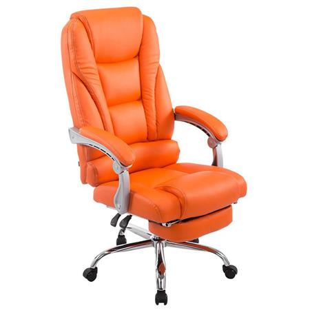 Chefsessel KOMODITY LEDER, mit ausziehbarer Fußstütze, Farbe Orange