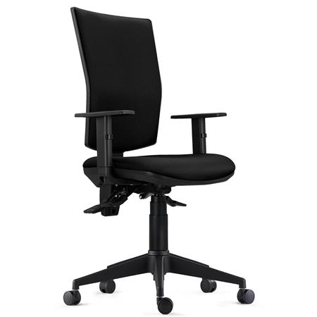 Ergonomischer Bürostuhl ATLANTA, 8h-Nutzung, Stoffbezug, Farbe Schwarz