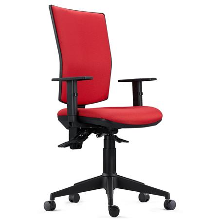 Ergonomischer Bürostuhl ATLANTA, 8h-Nutzung, Stoffbezug, Farbe Rot