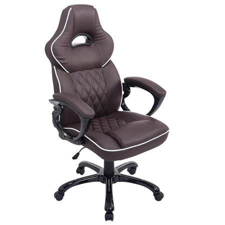 Gaming-Stuhl LEROY XXL, Wippmechanismus, maximale Widerstandsfähigkeit, Leder, Farbe Braun