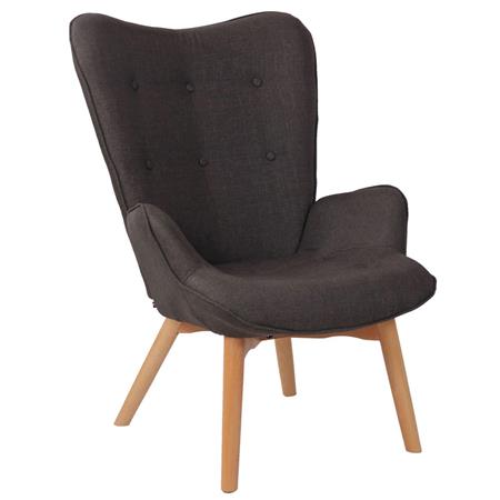Besucherstuhl VILMA, elegant und bequem, dicke Polsterung und Massivholz, Farbe Dunkelgrau
