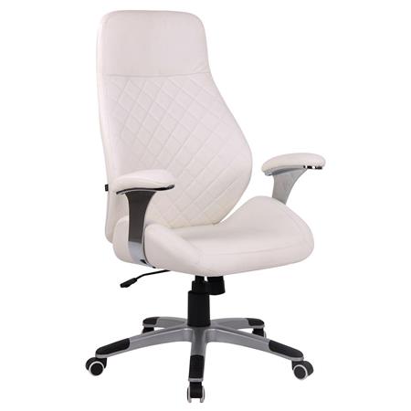 Chefsessel LION, Qualität und Design, elegante Ziernähte, Leder, Farbe Weiß