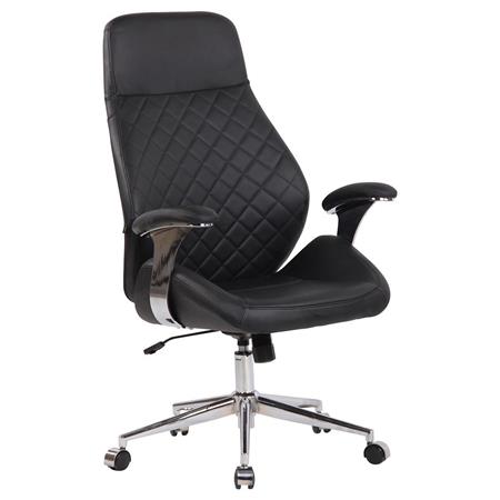 Chefsessel LION in Echtleder, Qualität und Design, elegante Ziernähte, Farbe Schwarz