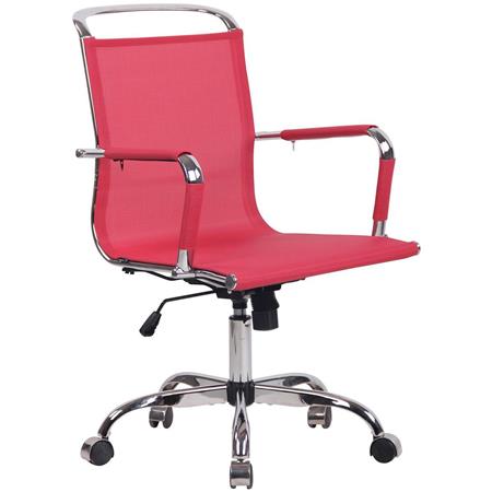 Bürostuhl AMSTERDAM, Metallstruktur, atmungsaktives Netz, Farbe Rot
