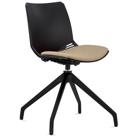 Besucherstuhl SUVA, mit Drehfuß, modernes Design, Farbe Beige