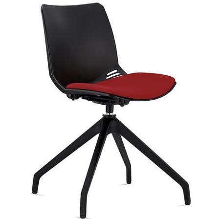 Besucherstuhl SUVA, mit Drehfuß, modernes Design, Farbe Rot