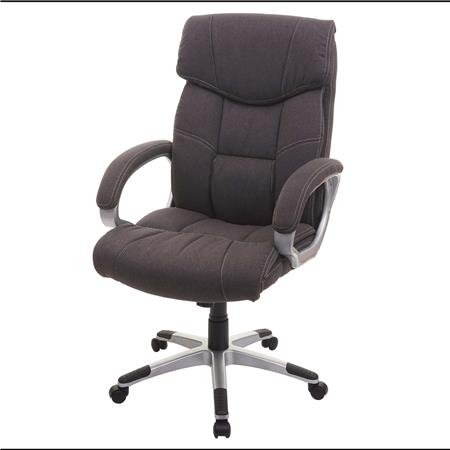 Chefsessel SANTIAGO STOFF, dichte Polsterung, Wippmechanismus, intensive 8h-Nutzung, Farbe Braun