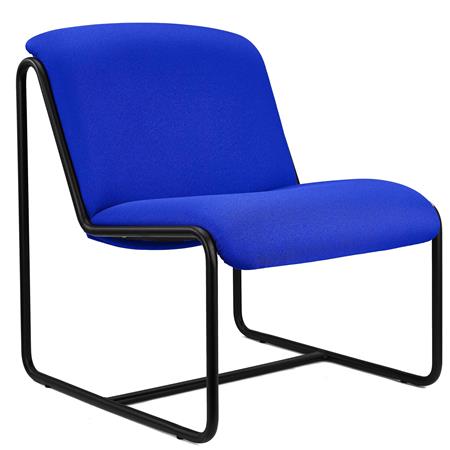 Besucherstuhl LIMA, exklusives Design, Metallstruktur, Stoffbezug, Farbe Blau