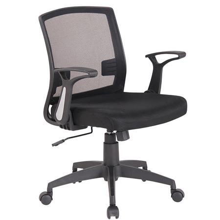 Schreibtischstuhl PACIFICA, klappbare Armlehnen, Atmungsaktiver Netzstoff, Farbe Schwarz