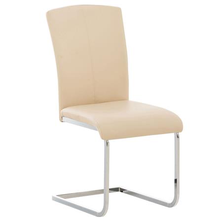 Besucherstuhl FOSTER, tolles Design, verchromtes Metallgestell, Kunstleder, Farbe Beige