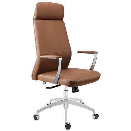 Chefsessel NOVAK, elegantes Design, hochwertige Qualität, Leder, Farbe Hellbraun