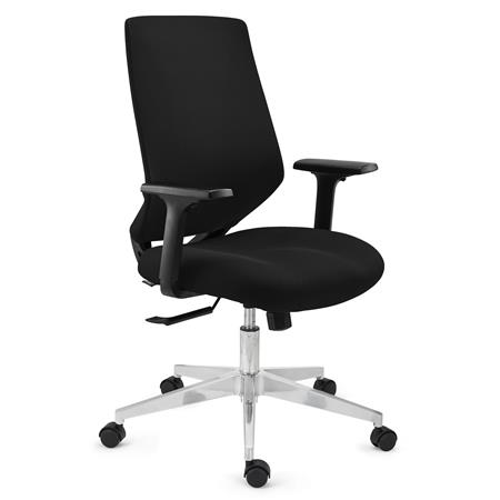 Ergonomischer Bürostuhl NOLAN, verstellbare Armlehnen, Metallfußkreuz, Farbe Schwarz