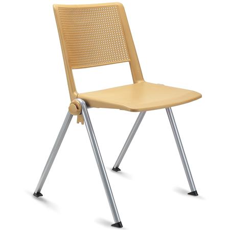 Konferenzstuhl CARINA, stapel- und reihenverbindbar, graues Stahlgestell, Farbe Beige
