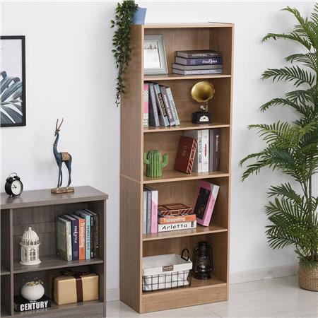 Büroregal KEALI, 5 Ebenen, 176x63x29,5cm, Verstellbare Regale, Buchenholz