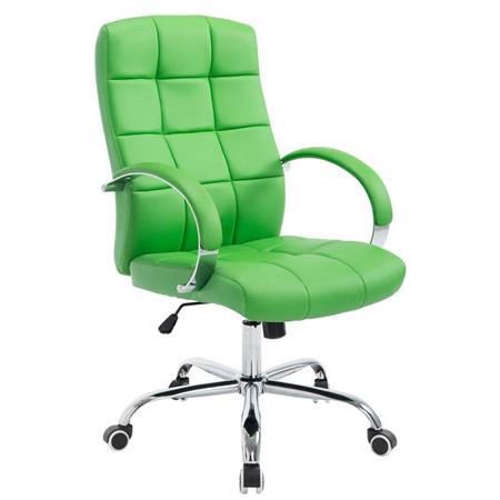 Chefsessel LISSABON, sehr hochwertig, Metallgestell, Lederbezug, Farbe Grün