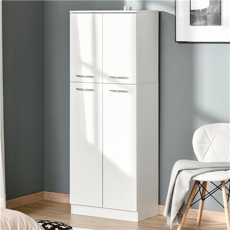 Büroschrank CLIO, verstellbare Regalböden, 155x59x31 cm, Holz, Farbe Weiß