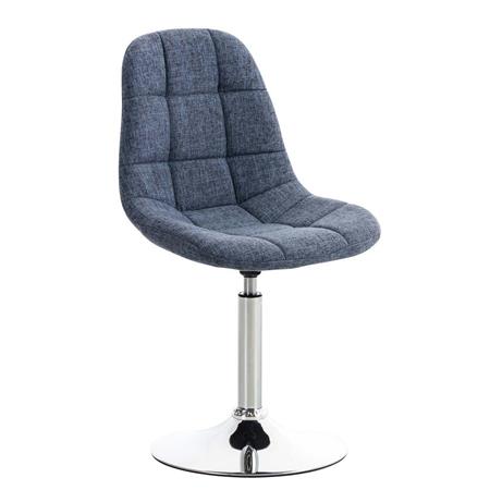 Besucherstuhl EMILY STOFF, exklusives Design, Trompetenfuß aus Metall, Farbe Blau
