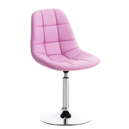 Besucherstuhl EMILY LEDER, exklusives Design, Trompetenfuß aus Metall, Farbe Rosa