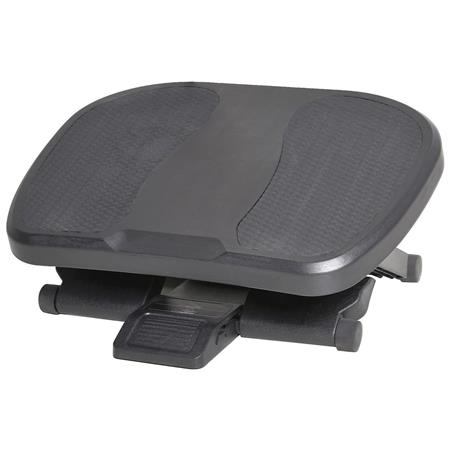 Bürofußstütze COSMO, Ergonomisch, höhen- und neigungsverstellbar, rutschfest, Farbe Schwarz