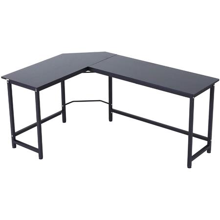 Eckschreibtisch ISMA, Holz und Metall, Abmessungen 168x120x75 cm, Farbe Schwarz
