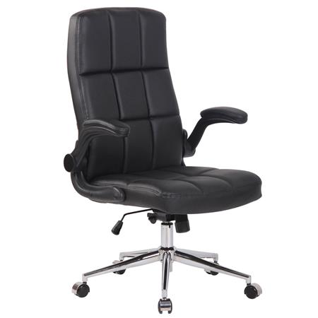 Chefsessel FLEXI, bequem und modern, Metallgestell, Kunstlederbezug, Farbe Schwarz