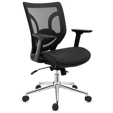 DEMO# Ergonomischer Bürostuhl LAMBO PRO, 8h-Nutzung, Lordosenstütze, 3D-Armlehnen, Farbe Schwarz