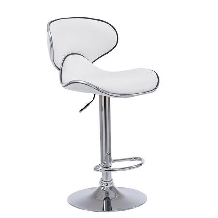 Bürohocker CARLOS, originelles Design, sehr bequem, Trompetenfuß mit Fußstütze, Farbe Weiß