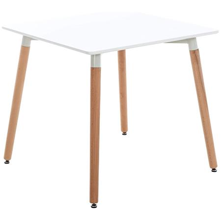 Bürotisch BERGER, Abmessungen 80x80x75cm, Struktur aus Metall und Holz, Farbe Weiß