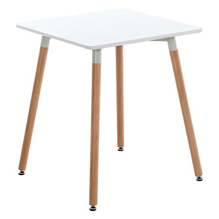 Bürotisch BERGER, Abmessungen 60x60x75cm, Struktur aus Metall und Holz, Farbe Weiß