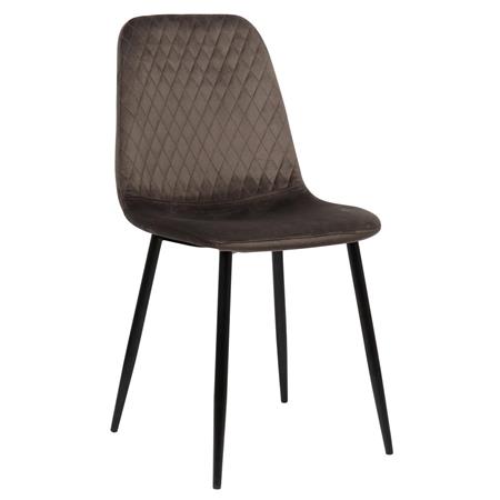 Besucherstuhl DOGMA SAMT, mit Ziernähten, Metallgestell, Farbe Taupe Dunkel