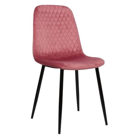 Besucherstuhl DOGMA SAMT, mit Ziernähten, Metallgestell, Farbe Rosa