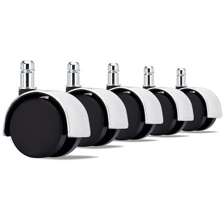 5er-Set Universalrollen 11x50 mm, elegantes Design, verchromt